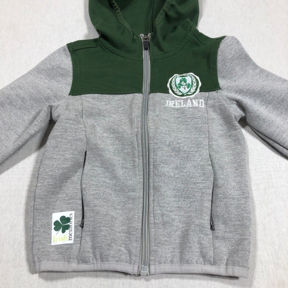 Lansdowne Irish Memories Boys Size 7/8 Green Long Sleeve Hoodie J7